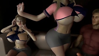 Clothed And Naked: Two Girls On The Sofa In Cloth-B And Cloth-Trainee