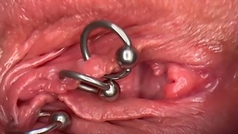 Intense Close-Up Of My Pierced Pussy And Clit, Leading To Self-Cunnilingus And Internal Peeing