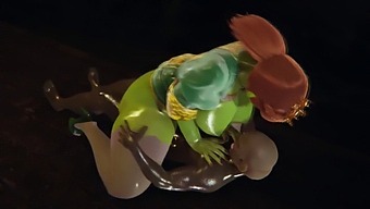 Shrek'S Princess Fiona Blir Fylld Med Orc Cum I 3d